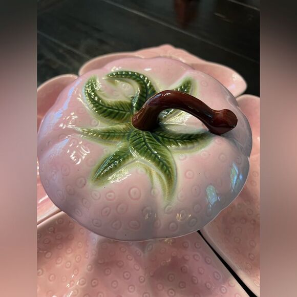 Vtg MCM CALIFORNIA CA Pottery 1940s Belmar Pink Strawberry Lazy Susan Party
Dish - Picture 4 of 16